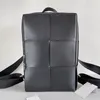Luxus Männer Frauen Arco Rucksack Top -Qualität Designer -Einkaufstaschen Schwarzes Grün intreccio Leder -Rucksäcke Zwei Reißverschluss 100% Kalbskin