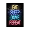 Neon Games Metal Signs Gaming Zone Tin Sign Game Center Tin Plaque Metal Plate Just One More Game Tin Poster Metal Sticker for Man Cave Home Decoration 30X20CM w01