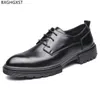 Elbise ayakkabı derbi deri ayakkabılar erkekler klasik İtalyan resmi ayakkabıları erkekler için siyah gündelik iş ayakkabıları erkekler chaussure zapatos de hombre 230817