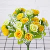 Juldekorationer En bukett Pueple Rose Artificial Decorative Flower Diy Wedding Home Room Table Decoration