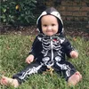 Cosplay Umorden Baby Skeleton Costume Ganer Outfit Fooodie Saltie Shoodie Infant Toddler Purim Halloween Spot Abito 230818