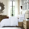 Juegos de cama satén jacquard color blanco cama de lujo de algodón egipcio el juego de cama rey king size 4pcs bucle de edificio 230817