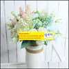 Wedding Flowers Party Supplies Events Roses Artificial White Silk Peony High Quality Sky Blue Bride Bouquet Decor Fake Flower Home AccesZZ