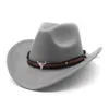 Cappelli larghi da uomo retrò classico Donne lana di legno occidentale Cappello da cowboy party per viaggi per berretto da esterno Accessori di moda per la consegna delle sciarpe DH1QX DH1QX