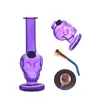 Raste de atacado/preto/roxo Glass Tobacco Tubacco Bong Pipe para fumar Mini narguilé de erva seca com tigela de metal com metal