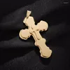 Подвесные ожерелья христиан Иисус Двойной крест из нержавеющей стали мужчины женщины религиозные молитвенные амулеты высококачественные ювелирные аксессуары