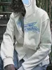 メンズパーカースウェットシャツユニセックスルーズフィットスパイダーウェブグラフィックY2K特大ユニセックス女性男性の花の本能刺繍ジップアップパーカー230817