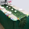 Table Runner Ourwarm 12pcs 35x29cm Palm Leaf Placemats Feuilles artificielles pour les accessoires de décoartion Hawaii Party