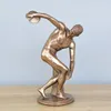 Estatuetas decorativas 34 cm Modern Creative Creative Discus Thrower Sports Sculpture Office Decoration Character Resin estátua Ornamentos de estátua em casa