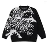 Les chandails pour hommes High Street Mosaic ont épissé O Cou Tricoté pour les hommes et les femmes Y2K ROPA Hombre Baggy Pull Homme Woolen Clothes Oversized