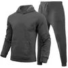 Herren-Tracksanzusen mit Kapuze-Sweatshirt Casual Fashion Lose komfortabler Sport lang Ärmel 2-teiliger Frühlings- und Herbst-Top