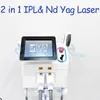 Hot Portable ND YAG Laser och IPL OPT 2 i 1 maskin för tatuering Pigmentering Hårborttagning Laser Skin Rejuvenation Professional 360 Magneto Optic E-Light