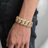 Bijoux Hip Hop en gros 20mm plein diamant Moissanite chaîne cubaine Bracelet glacé Miami chaîne à maillons cubains pour hommes