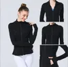 2023LULU-78 Spring en herfst Nieuwe ritsjack snel drogen yoga kleding met lange mouwen duimgat training Running Jacket vrouwen slanke fitness jas