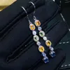 Dangle Küpe Kjjeaxcmy Fine Jewelry 925 Sterlling Gümüş Kakma Doğal Renkli Taş Taşları Kadın Destek Algılama Noble