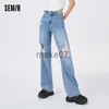 Kvinnors jeans semir jeans kvinnor robust breda benbyxor 2023 sommar nya retro golvtorn trendig cool personlighet J230818