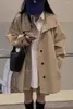 Trench Coats Femme Superaen Corée Chic Automne Vintage Style But Fown Collar Single Poitain Loose Windbreaker Mabet Femmes