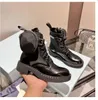 2023Ankle Boots Winter Sneakers Designer Brushed Leather Nylon Luxury Biker Platform Australia Size Eu 35-40