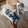 Dress Shoes Flower Print canvas platte hakken schoenen vrouwen 2023 lente herfst vat casual schoenen vrouw plus maat 43 ademende alle match flats t230818