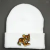 Boinas de algodão Tigre Animal Borderyp Epickle Knit Hat Winter Hors Skullies Cap Beanie para homens e mulheres 313