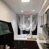 Curtain Korean Princess White Floral Lace Balloon Lifting Short Tulle For Window Door Kitchen Transparent Veil Sheer Custom