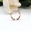 Anelli da nozze Double Love Heart Ring Rose Gold Color Open dita per donne Gioielli di fidanzamento J40