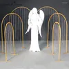 الزهور الزخرفية arcos de boda hierro forjado accesorios metal en forma n arcoiris soporte flores plomo