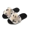 2024 Designer Vrouwen Harige Slippers Pluizige Nepbont Slippers Sherpa Fleece Luxe Merk Bloemenprint Schoenen Warme Indoor Slippers Mode antislip Vrouwelijke Muilezels Flats