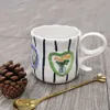 Canecas insa xícara e colher caneca criativa café presente artesanal leite cerâmica porcelana xícaras de mesa esburacadas 230817