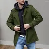 Men's Trench Coats Regular Fit Coat Stylish Mid Length Windproof Casual Streetwear Jacket With Lapel Button Decor For Fall Spring