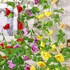 Decoratieve bloemen kransen 240 cm rozen kunstbloemen lange dikke wijnstok hangen voor bruiloft huiskamer decoratie tuin arch diy nep plant wijnstok hkd230818