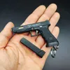 Novelty Items New Tactical Keychain Alloy Empire Mini Pistol Gun Weapon Key Ring Gift Decorations with Bullets and Magazine R230818