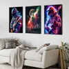 Cartoonruimte Astronaut canvas schilderen spelen gitaar skateboard aquarel posters populaire moderne thuiskunst kawaii kind slaapkamer decor geen frame wo6