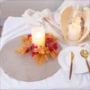 Candle Holders Simulated Holder Base Ring 7.5cm Diameter Wedding Thanksgiving Halloween Decorations Silk Artificial Garland