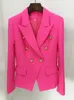 Womens Suits Blazers High Street Stylish Designer Blazer Classic Double Breasted Metal Buttons Slim Mitting Jacket Pink 230817