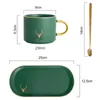 Becher Getränkewaren Keramik Tasse Gold Rand Kaffeetassen Set Untertassen Löffel Nachmittag Tee Sojamilch Frühstück Dessert Teller Weihnachten 230818