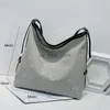 Totes Star Silver Gradient Diamond Large Shoulder Bag Women 2022 New Light Luxury Diamond Shoulder Crossbody Tygväskor HKD230818