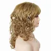 Syntetyczne peruki gnimegil syntetyczne peruki dla kobiet Blondynka długie kręcone włosy z grzywką mieszaj brudny blond peruka mamusia cosplay dolly parton peruka hkd230818