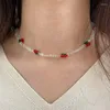 Choker Bohemia Cherry Bead Chain Necklace For Women Cute Fruit Necklaces Fashion Summer Clavicle Jewelry Party Gift 2023