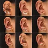 Backs Earrings Simple Star Zircon Leaf Ear Clip Earring Women's Geometric Alloy Flower Sun Pearl No Pierced Stud Set Couple Jewelry