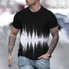 Men's T Shirts Summer Fashion Casual T-shirt Large Quick Dry Loose Short Sleeve Black And White Striped Top Daily Street