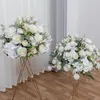 Dekorativa blommor 60 cm Artificial Silk Rose Po Bakgrund Dekortabellen Vacker blommor Ball Fjäril 3D Landskap för bröllopscentrumstycken