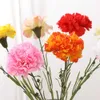 装飾的な花の花輪人工シルクカーネーションレッドブーケピンクフェスティバルDIYギフトウォールマザーデイホーム装飾HKD230818