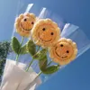 Decorative Flowers Wreaths Crochet Artificial Flower Handmade Sunflower Fake Hand-knitted Plants Decoration Photography Props Home Office Decor HKD230818