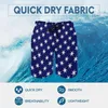 Män shorts vit sjöstjärna bräde sommar marinblå blå löpning surf strand män bekväm avslappnad design stor storlek simning stammar