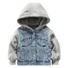 Giackets per bambini giacca di jeans modalità patchwork design per bambini causal abbottonate jeans per 413 anni per ragazzi cowboy outwear 230818