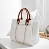 Totes funmardi witte canvas draagtas ketting schoudertas grote capaciteit onderarm tas shopper vrouwen luxe ontwerpmerk handtas wlhb2619 hkd230818