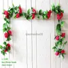 Decoratieve bloemen kransen 240 cm rozen kunstbloemen lange dikke wijnstok hangen voor bruiloft huiskamer decoratie tuin arch diy nep plant wijnstok hkd230818