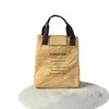 Cowhide kağıt torba yalıtım torbası minimalist çanta su geçirmez ve yağ geçirmez öğle yemeği kutusu çantası