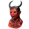 Party Masken Horror Devil Latex Maske Halloween Belial Cosplay Hellfire Beast Horns Dämon Helm Performance Carnival Party Kostüm Requisiten 230817